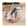 Mens Quartz Pocket Watch Green Eyes Round Case Shape