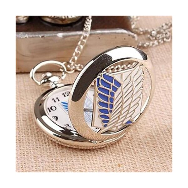 Mens Quartz Pocket Watch Green Eyes Round Case Shape