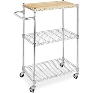 Whitmor Supreme Carrito de cocina y microondas de madera_1