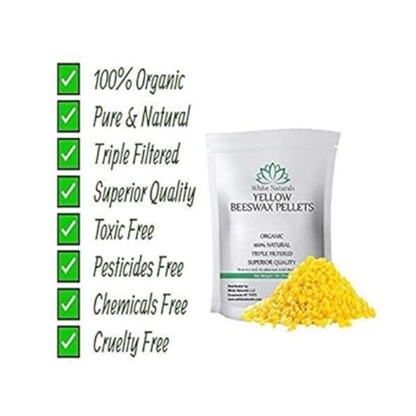 White Naturals Pellets de cera de abeja amarilla de 8_4