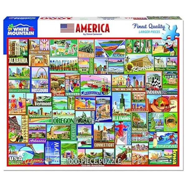 White Mountain Puzzles America Rompecabezas de 1000 piezas_2