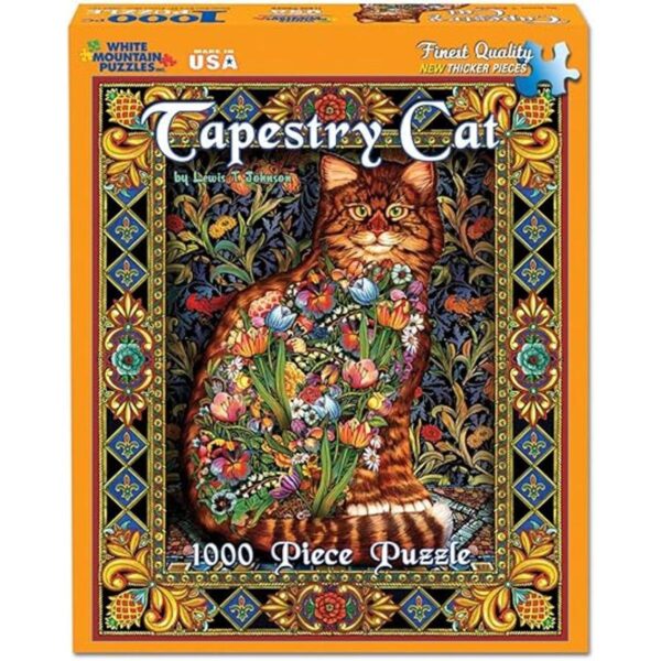 White Mountain Puzzles Tapestry Cat Rompecabezas de 1000_2