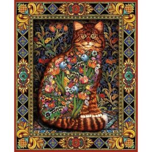 White Mountain Puzzles Tapestry Cat Rompecabezas de 1000_1
