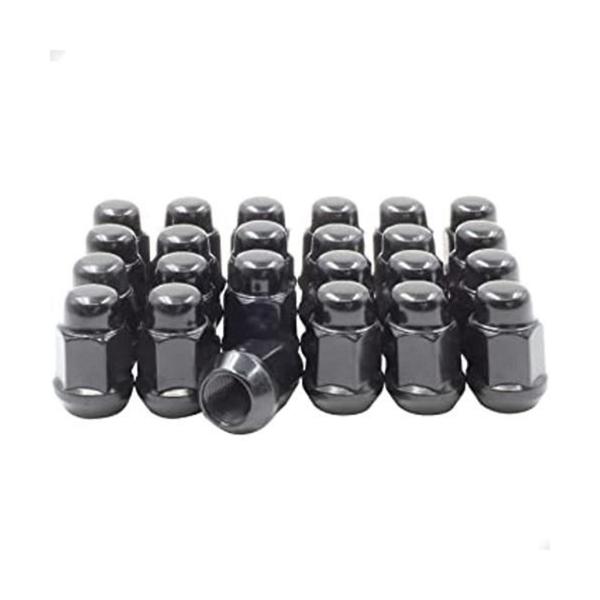 Wheel Accessories Parts Juego de 24 tuercas negras de 12 x
