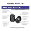 Wheel Accessories Parts Juego de 24 tuercas negras de 12 x_3