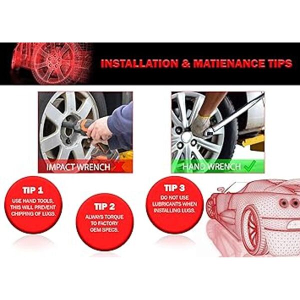 Wheel Accessories Parts Juego completo de 24 tuercas de_3