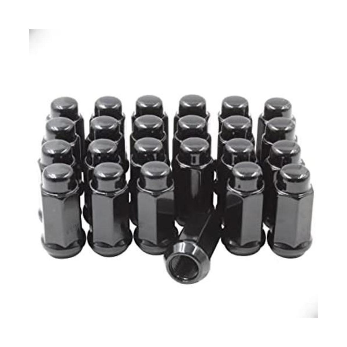 Wheel Accessories Parts Juego de 24 tuercas negras de 14 x