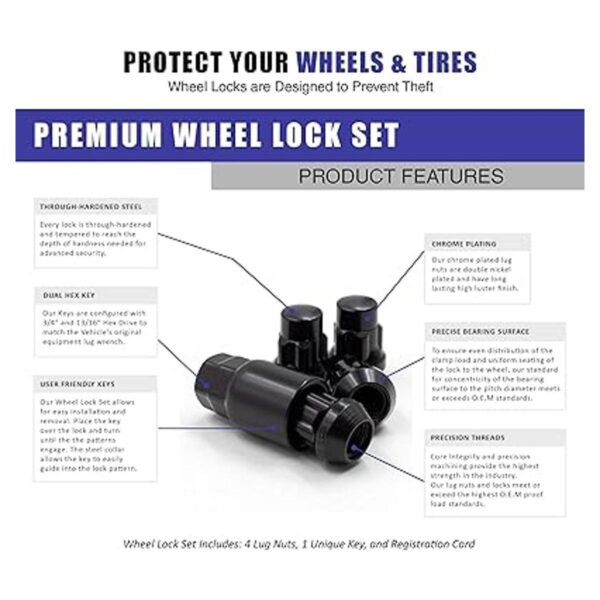 Wheel Accessories Parts Juego de 5 tuercas de bloqueo de_2