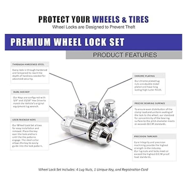 Wheel Accessories Parts Tuercas de bloqueo de rueda XL de_2