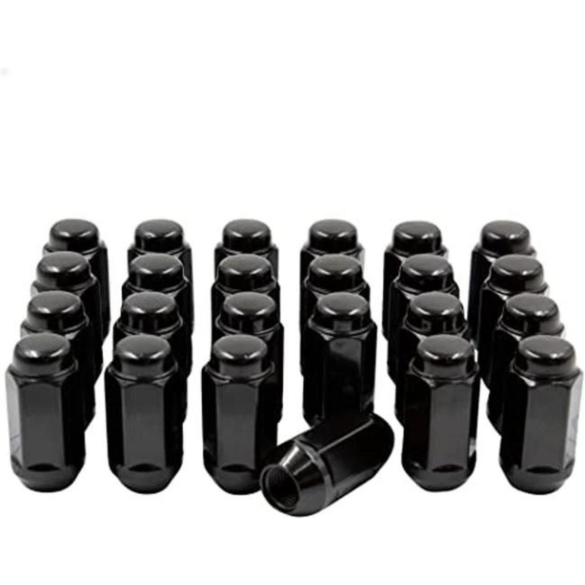 Wheel Accessories Parts Juego de 24 tuercas negras de 4 x