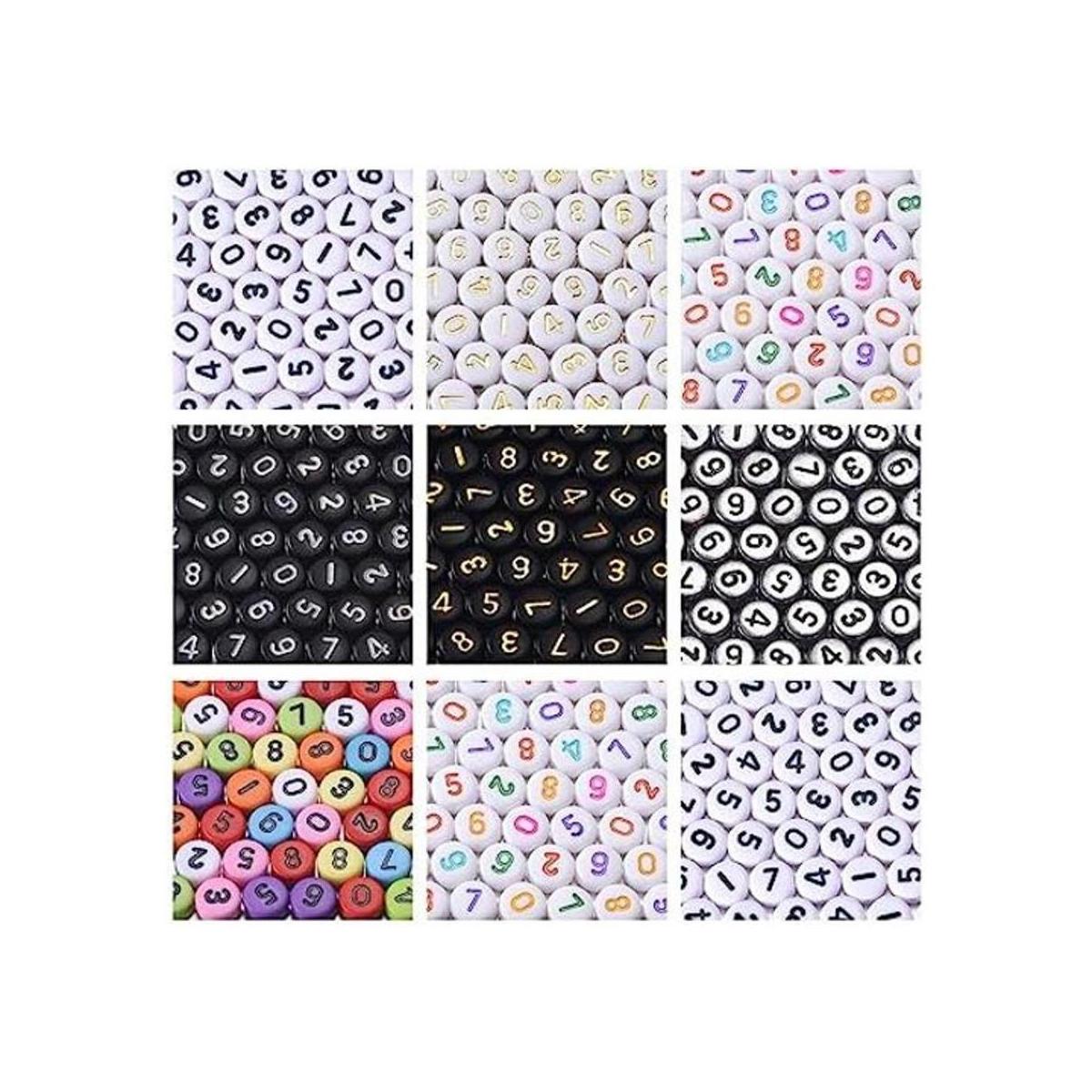 700 cuentas de números acrílicos de colores mixtos 09