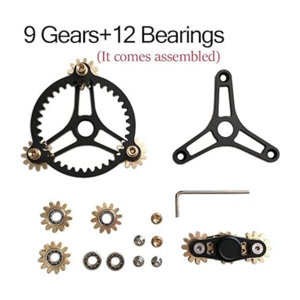 Puro latón Fidget Spinner engranajes Linkage Fidget Gyro_4