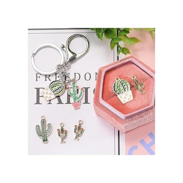 50 colgantes de cactus de esmalte de oro para hacer joyas