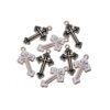 40 piezas mezcladas de plata antigua esmalte cruz encantos_5