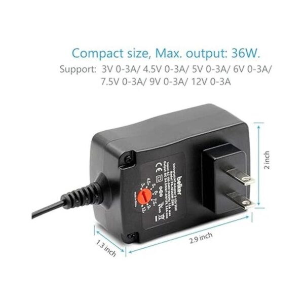 Belker Adaptador universal de 36 W 3 V 4.5 V 5 V 6 V_3