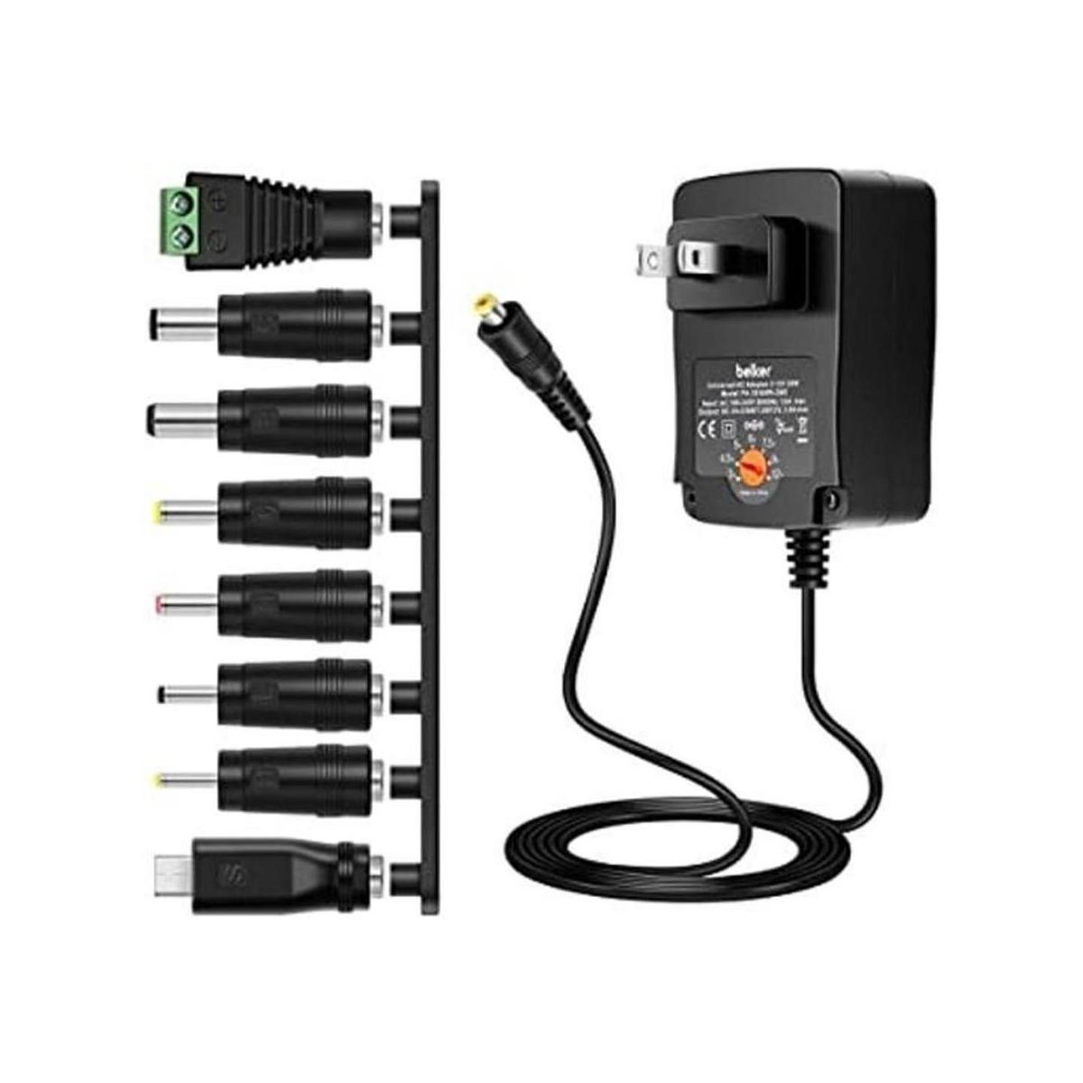 Belker Adaptador universal de 36 W 3 V 4.5 V 5 V 6 V