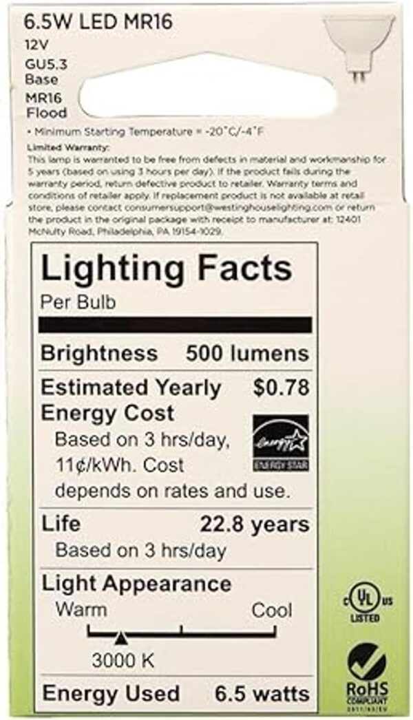 Westinghouse Lighting 3349100 Bombilla LED Energy Star de_4