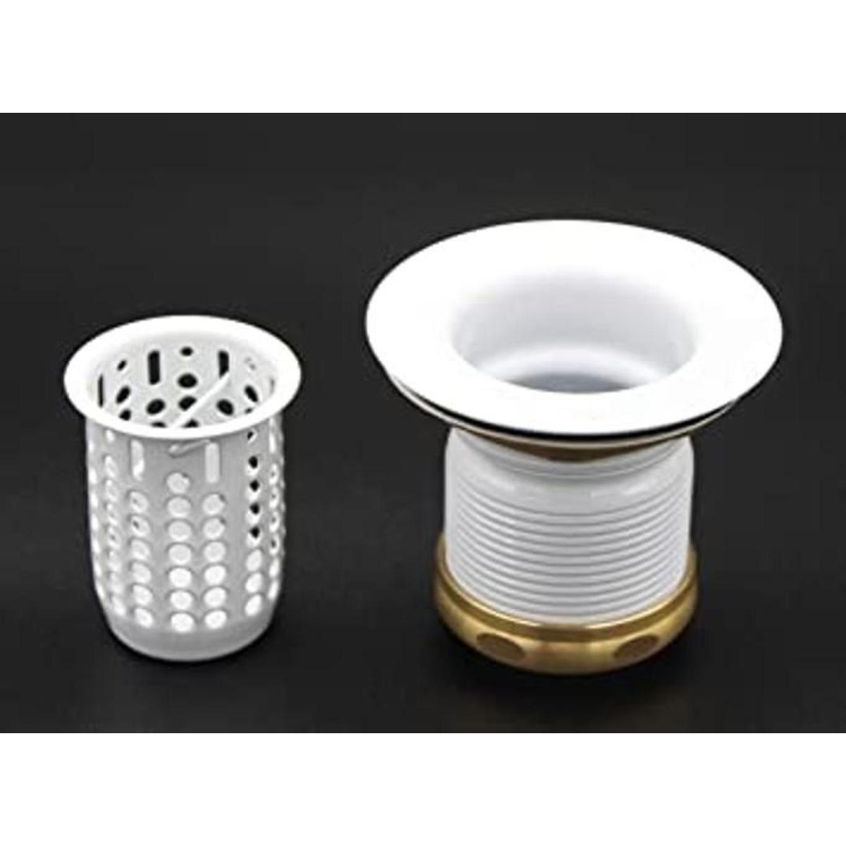 Westbrass D21850 Colador para fregadero color blanco