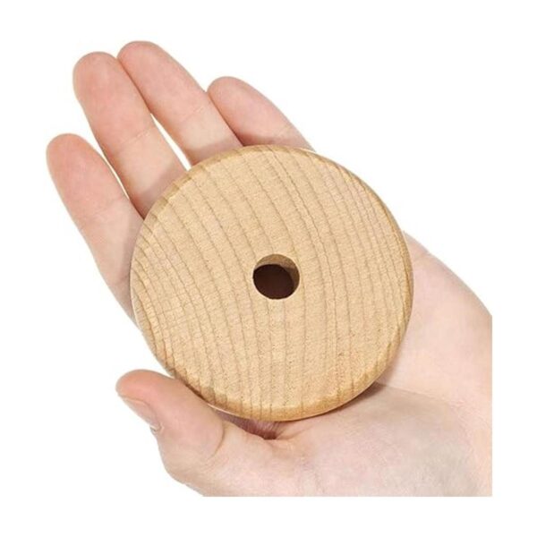 Cuentas de disco de madera natural sin terminar en 3_4