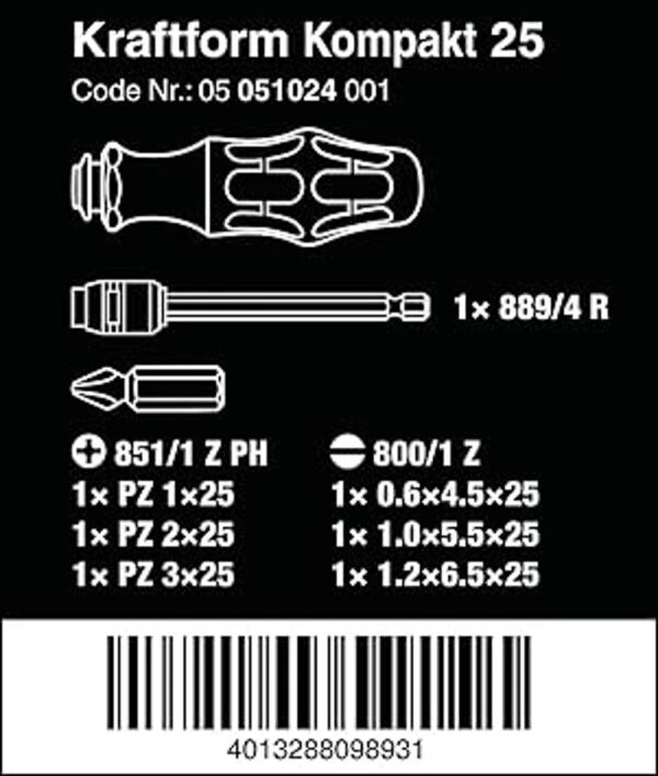 Destornillador Bitholding Phillips Wera 05051024001