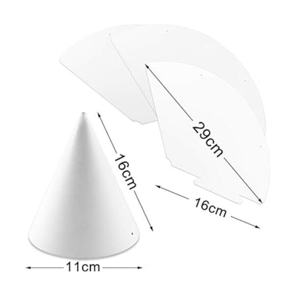 Weoxpr 40 sombreros de cono de fiesta blancos para_2