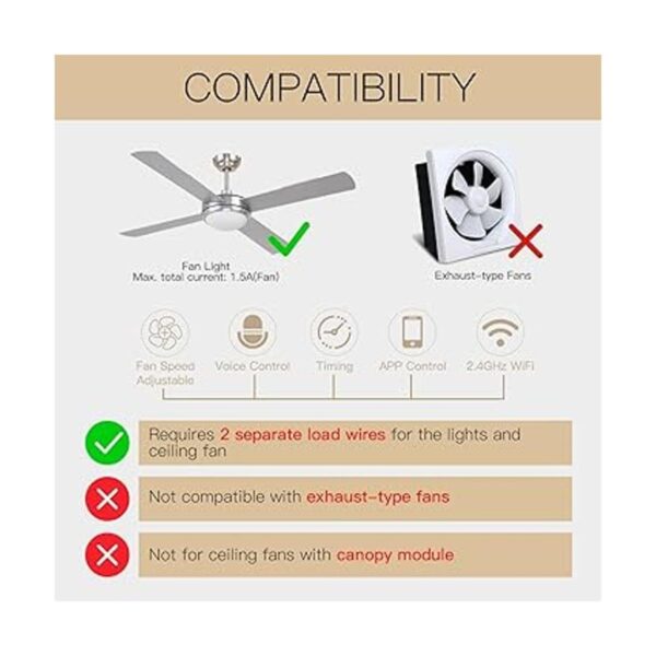 MOES Interruptor de pared inteligente WiFi para ventilador_2