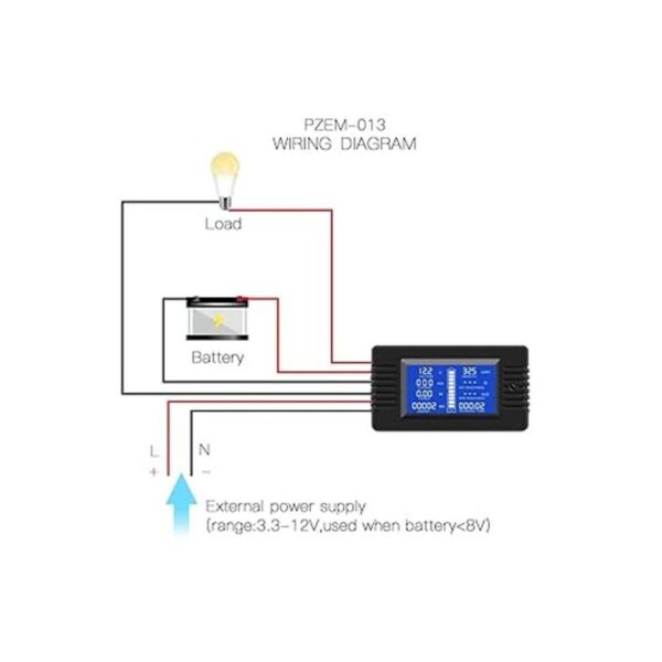 Medidor de monitor de batería multifunción CC 0200 V 010_3