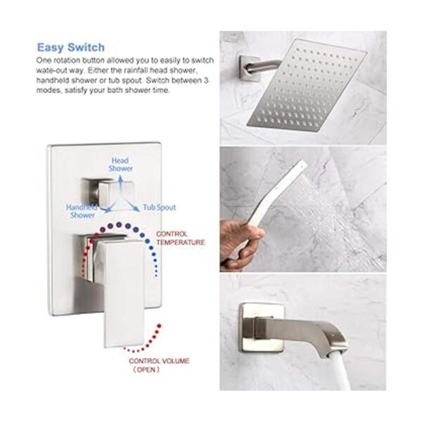 POP SANITARYWARE Sistema de ducha de níquel cepillado_5