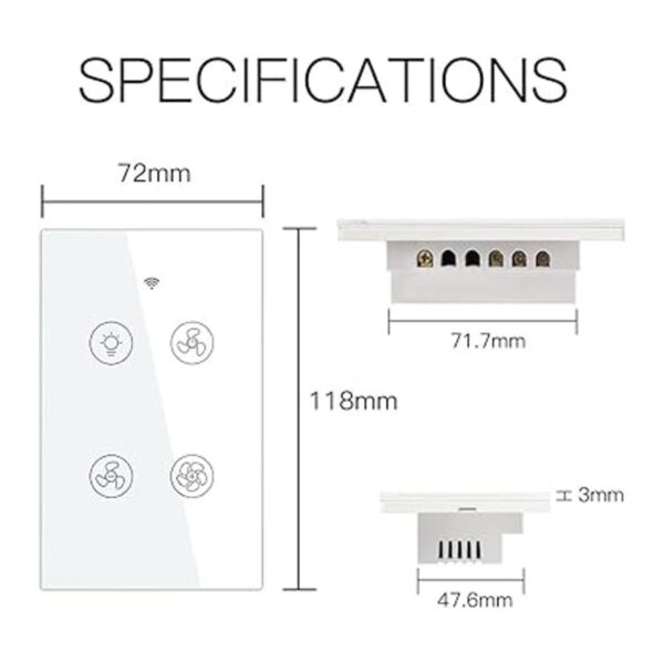 MOES Interruptor de pared inteligente WiFi para ventilador_6
