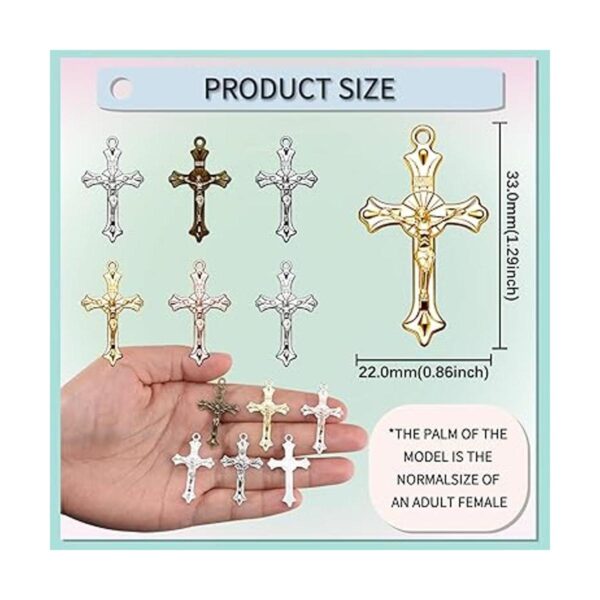 60 dijes de cruz de Jesús de aleación surtida abalorios_2