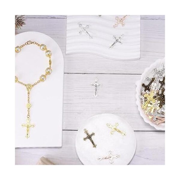 60 dijes de cruz de Jesús de aleación surtida abalorios_3
