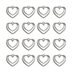50 colgantes de aleación con forma de corazón abierto_1