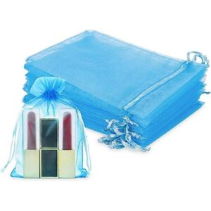 WenTao 100 bolsas de organza con cordón transparente de_1