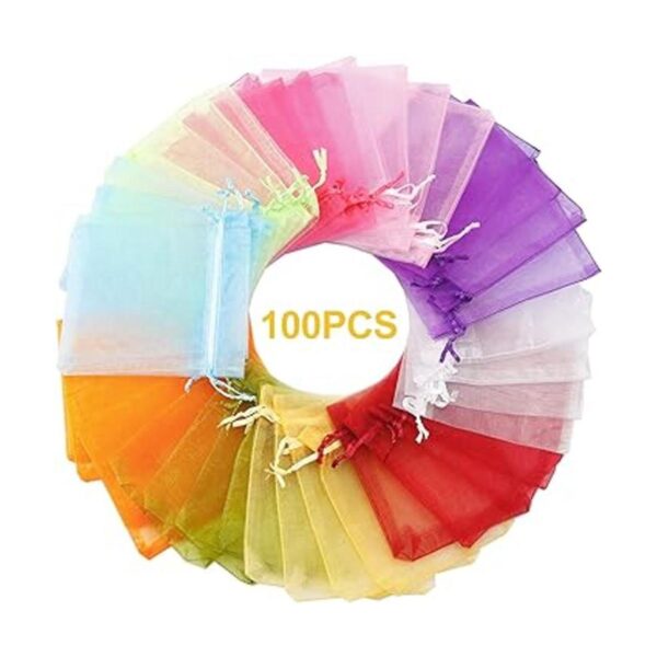 WenTao 100 bolsas de regalo de organza 4 x 4.72 colores_2
