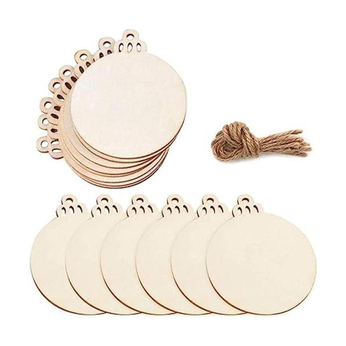 Wen XinRong 30 piezas DIY adornos de Navidad de madera sin