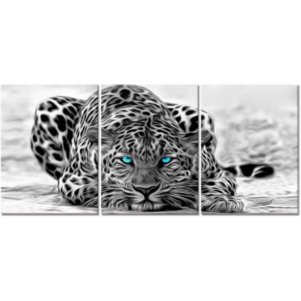 Welmeco Arte de pared abstracto de leopardo con ojos_1