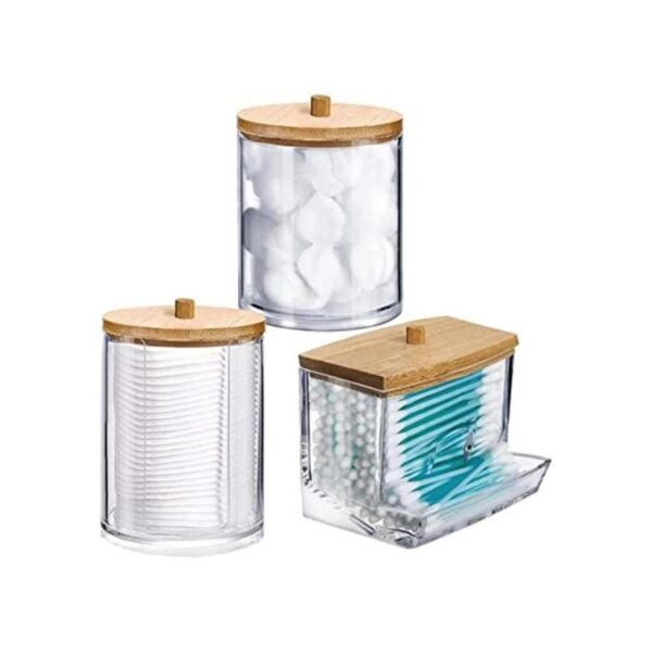 Wellinc Paquete de 3 dispensadores de hisopos de algodón