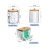 Wellinc Paquete de 3 dispensadores de hisopos de algodón