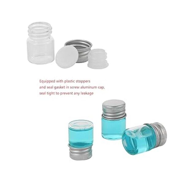 Viales de vidrio de 0.2 fl oz con tapas de rosca y tapones_2
