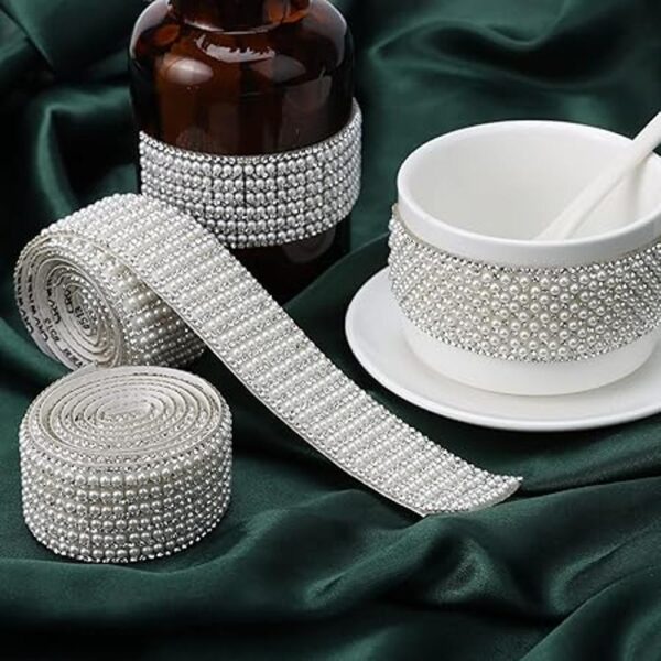 3 rollos de cinta autoadhesiva de cristal de diamantes de