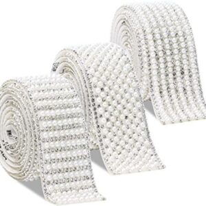 3 rollos de cinta autoadhesiva de cristal de diamantes de