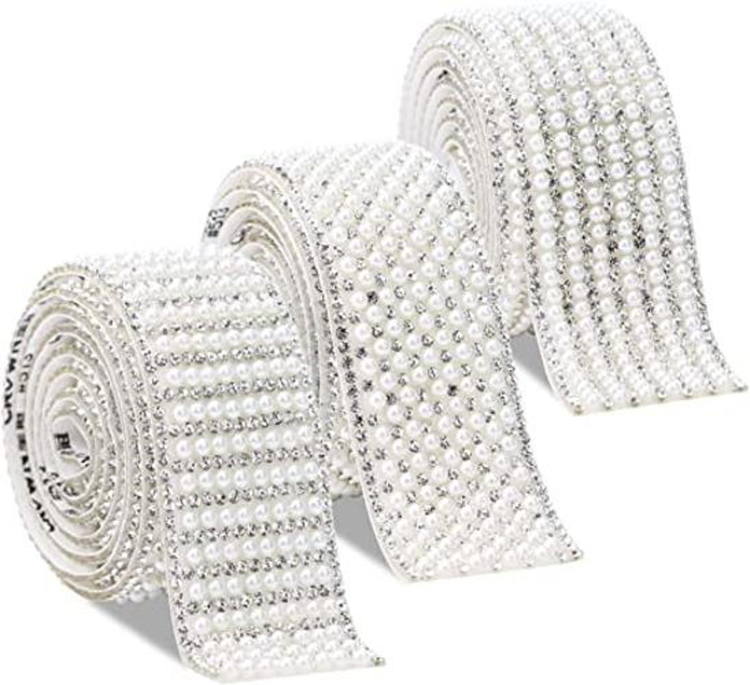 3 rollos de cinta autoadhesiva de cristal de diamantes de