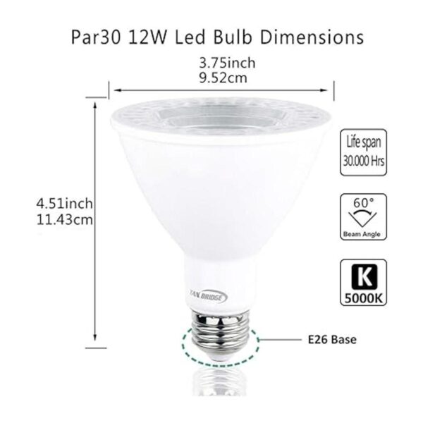 Par30 Bombillas LED de 5000 K luz natural regulable