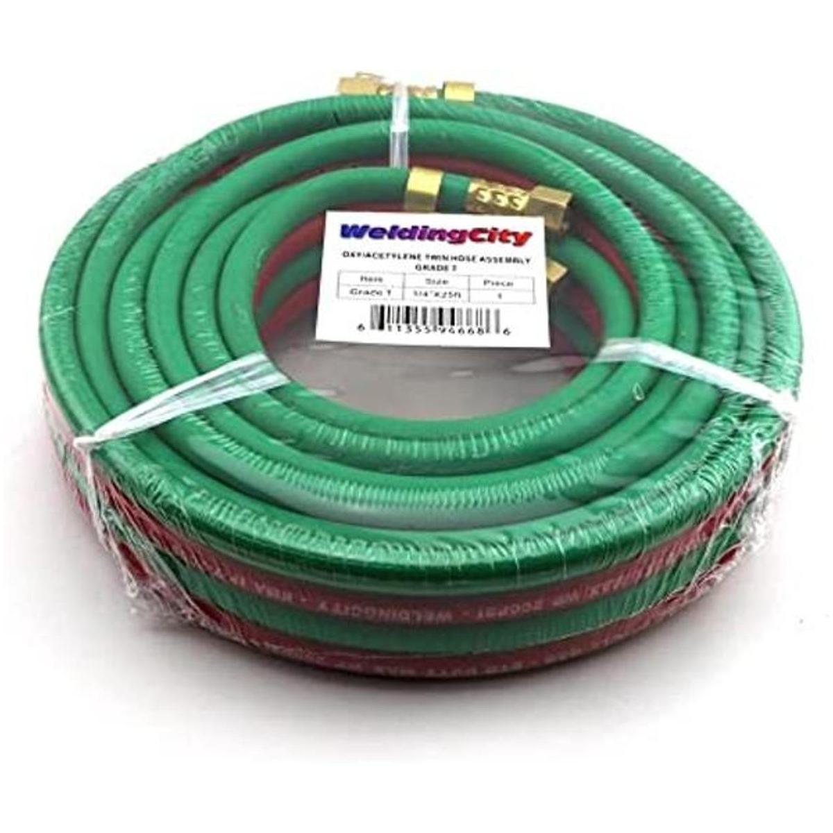 WeldingCity Manguera doble de goma roja y verde 25