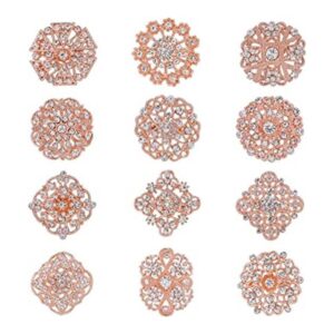 WeimanJewelry Juego de 12 broches chapados en oro rosa con_1