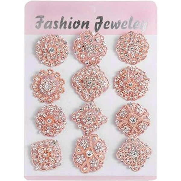 WeimanJewelry Juego de 12 broches chapados en oro rosa con_2