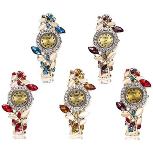 Weicam Paquete de 5 pulseras de reloj de lujo para mujer_1