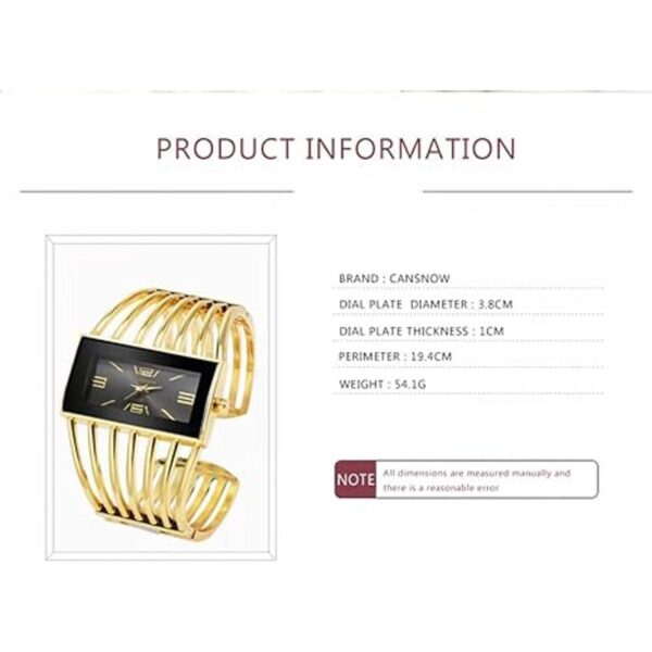 Brazalete rectangular de lujo Dial hueco con reloj_4