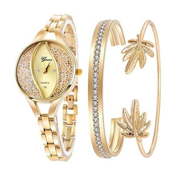 Weicam Reloj de pulsera analógico de cuarzo para mujer con_1