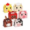 Paquete de 12 cajas de recuerdos de fiesta de animales de_1